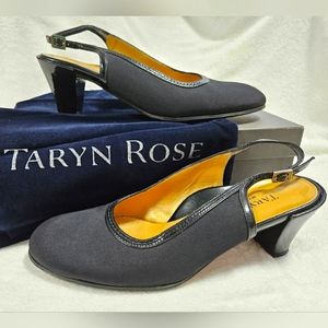 Taryn Rose Zena Black Crepe Heel